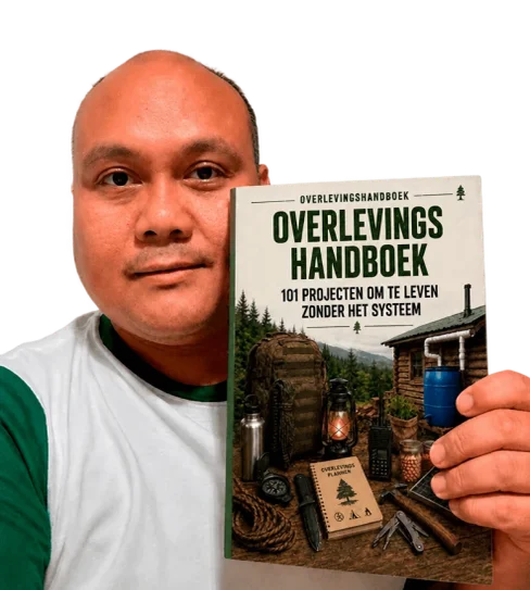 Klant met het Survival Handboek in handen — foto 01