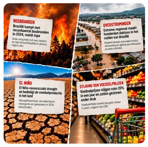 Nieuws over extreme gebeurtenissen, crises, klimaat en stijgende voedselprijzen